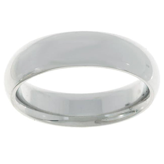 10K White Gold Mens Half-Round 4-mm Wedding Band - 11.5