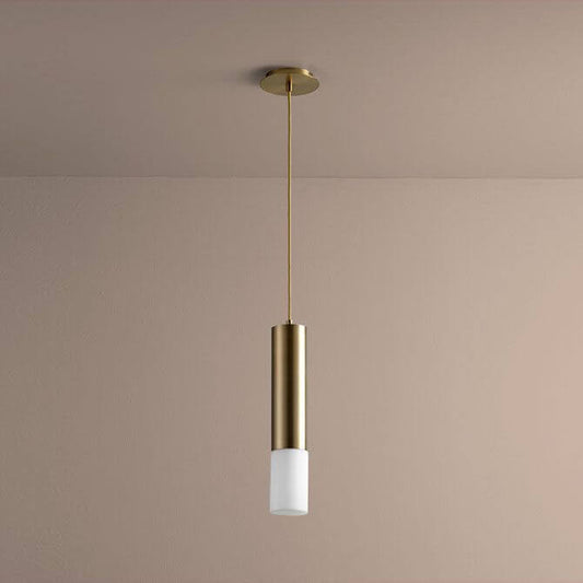 1 Light LED Pendant in Aged Brass with Matte Opal Glass 239398