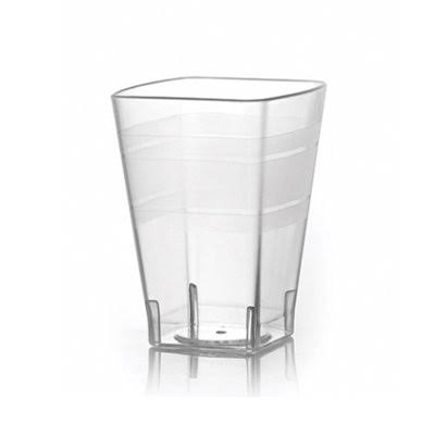 10 oz Clear Square Plastic Tumblers,Pack of 14, 6 Packs