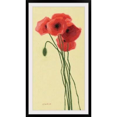 &Pavots Rouge I& by Shirley Novak Painting Print Great Big Canvas Size: 56x22 H x 32x22 W x 1x22 D, Format: Black Framed