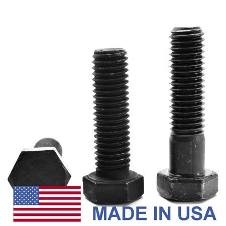 1/4 inch-20 x 1 inch (FT) Coarse Thread Grade 8 Hex Cap Screw (Bolt) - USA Alloy Steel Black Oxide Pk 2200