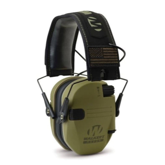 10.5x22 Black and Green Walkers Razor OD Versatile Electronic Hearing Protection