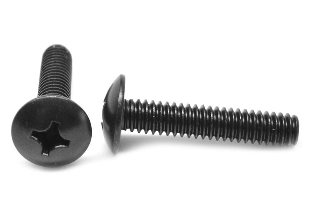 #6-32 x 1 Coarse Thread Machine Screw Phillips Truss Head Low Carbon Steel Black Oxide