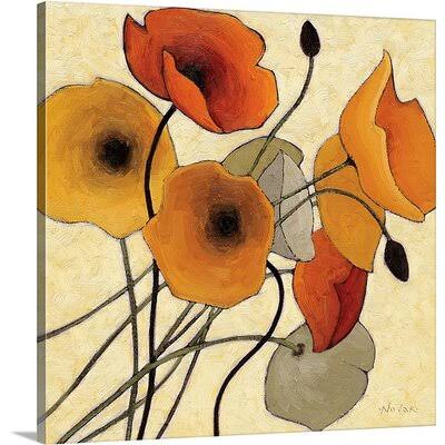 &Pumpkin Poppies II& by Shirley Novak Painting Print Winston Porter Size: 48x22 H x 48x22 W x 1.5x22 D, Format: Canvas